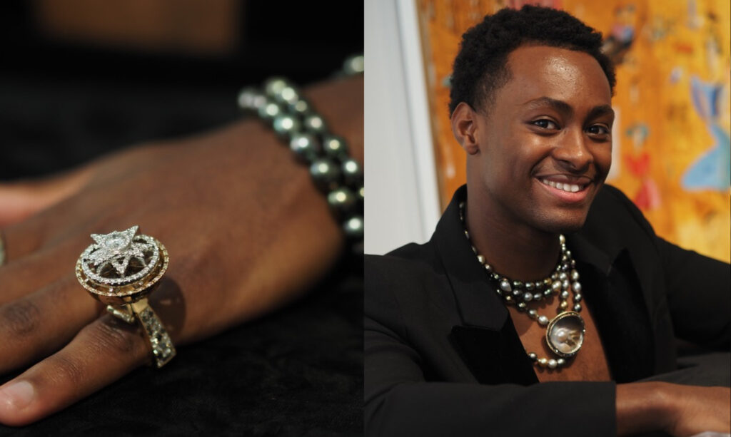 Exklusiva och unika smycken på en utställning.